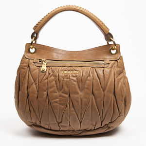 Miu Miu Top Handle Coffer Tan Nappa Leather